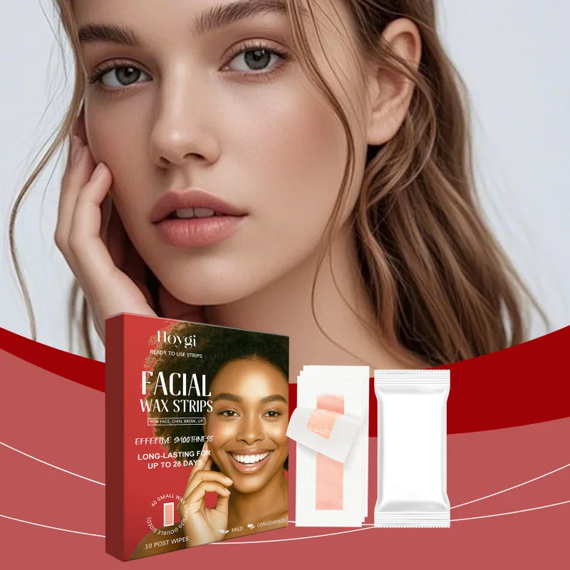 

Facial Hair Removal Wax Strips - Gentle Peel Off Waxing Kit For Upper Lip Chin Eyebrows Painless & Portable