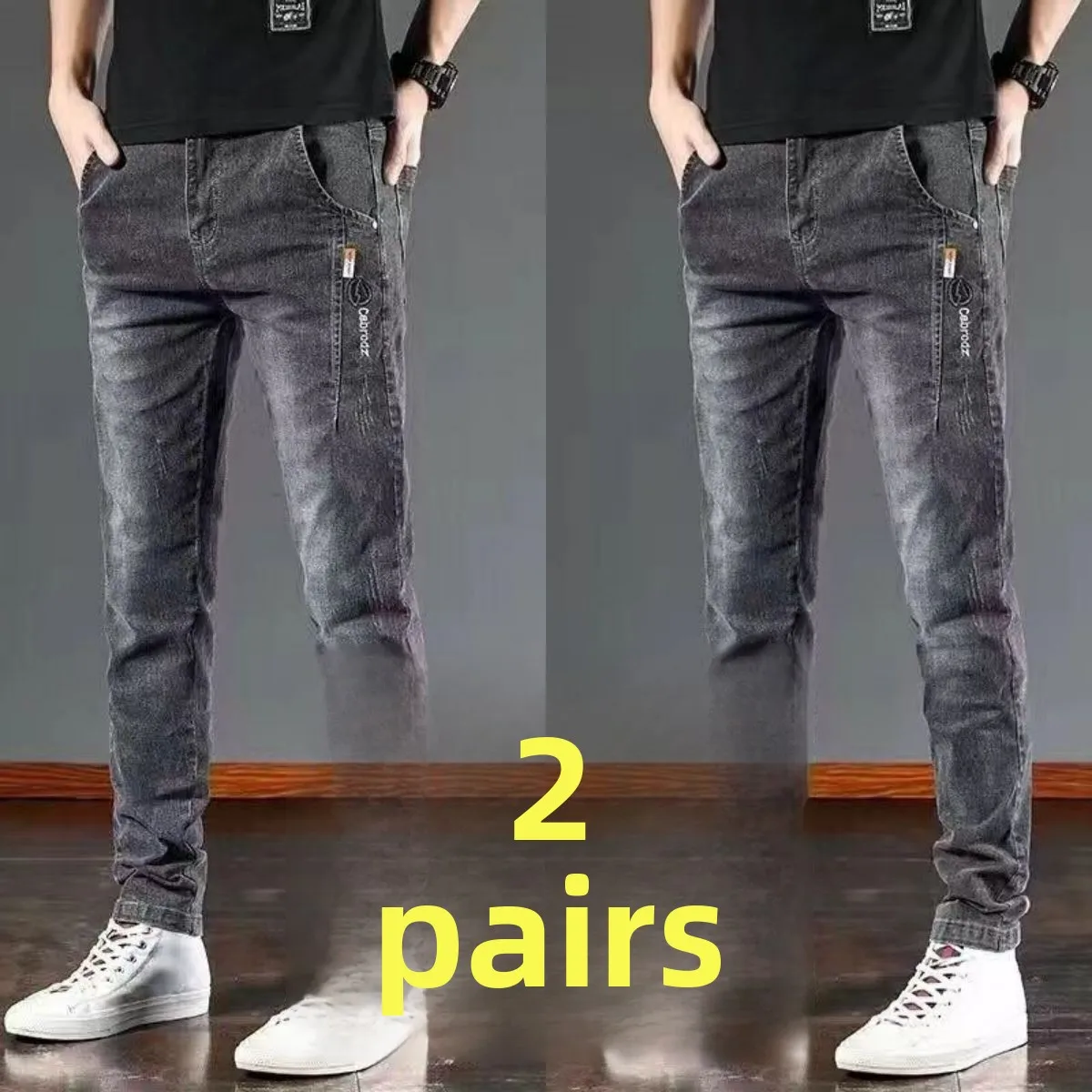 

Men's Fce Lined Thi Straight Leg Casual Jeans Winter Wear Resistant to Dirt Workwear Comfortable Classic Straight Leg Tr...