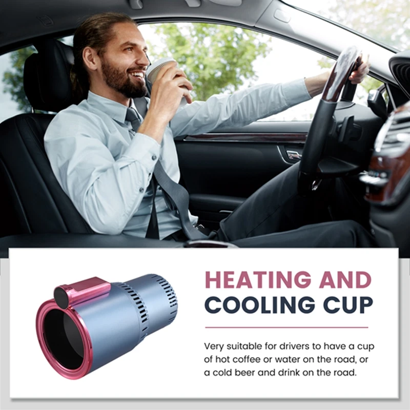 NEW-12V Car 2 In 1 Heating Cooling Cup Warmer Cooler Cup Smart Cup Holder Digital Display Temperature Drinks Holders