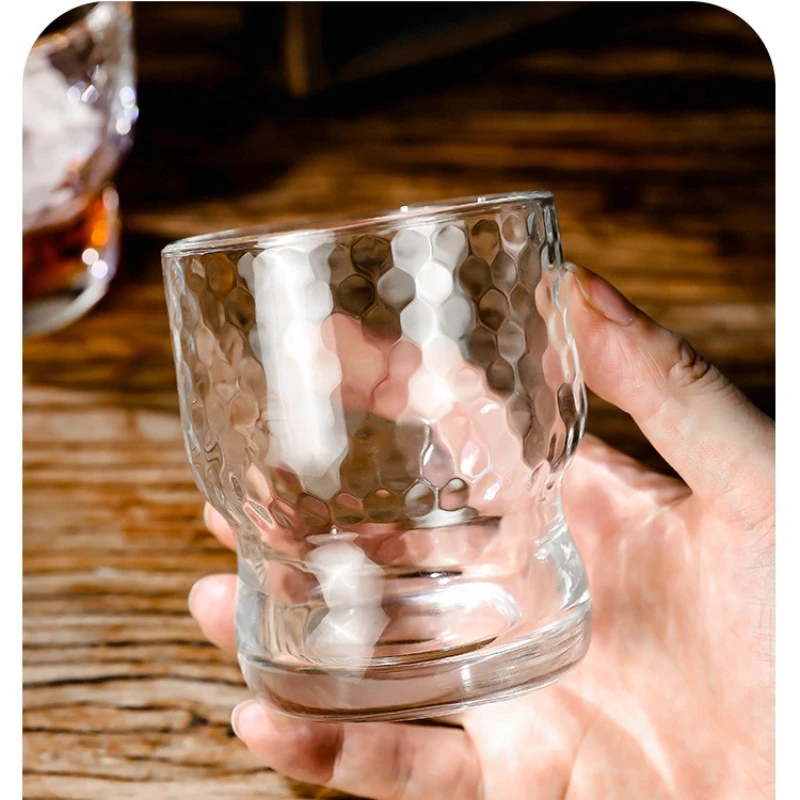 

Creative Stackable Glass Cup for Home Use High Value Aesthetic Iced Americano Coffee Juice Beer Cup