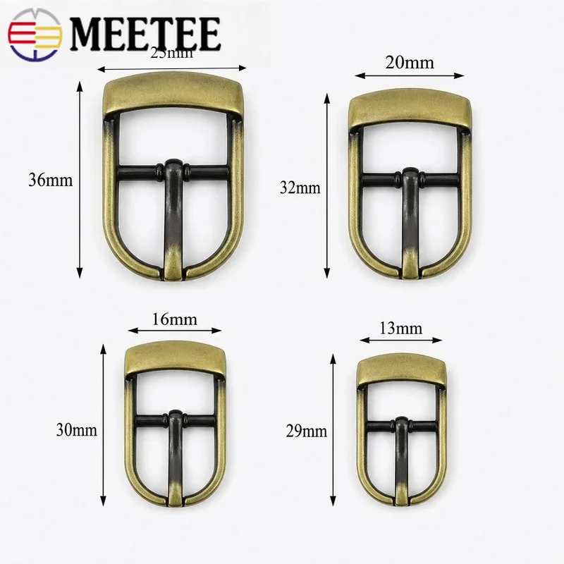 5/10Pcs 13/16/20/25mm Metal Pin Belt Buckle Adjuster Slider for Bag Strap Shoes DIY Leather Craft Replacement Hardware Supplies