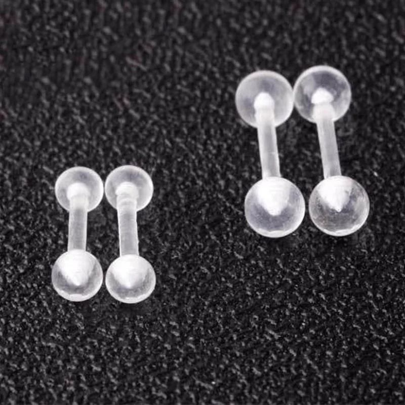 Hot Selling Fashion Acrylic Transparent Ball Dumbbell Earrings Tinny Jewelry Lovers' Man Women Simple Stud Earrings 2022