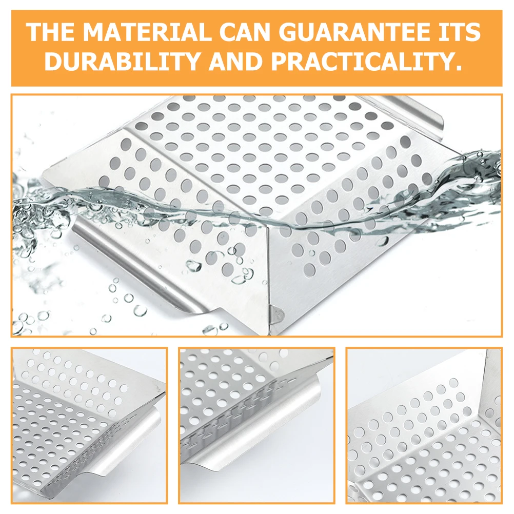 

Multi-Function Stainless Steel Bbq Grill Pan Reusable Outdoor Camping Accessory Compact Lightweight Fish Grilling Tray Household