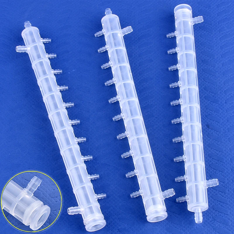 Main 4mm Side 2.5mm Porous Translucent Water Diverter Aquarium Fish Tank Hose Joint Aquaculture Porous Gas Drainage Connector