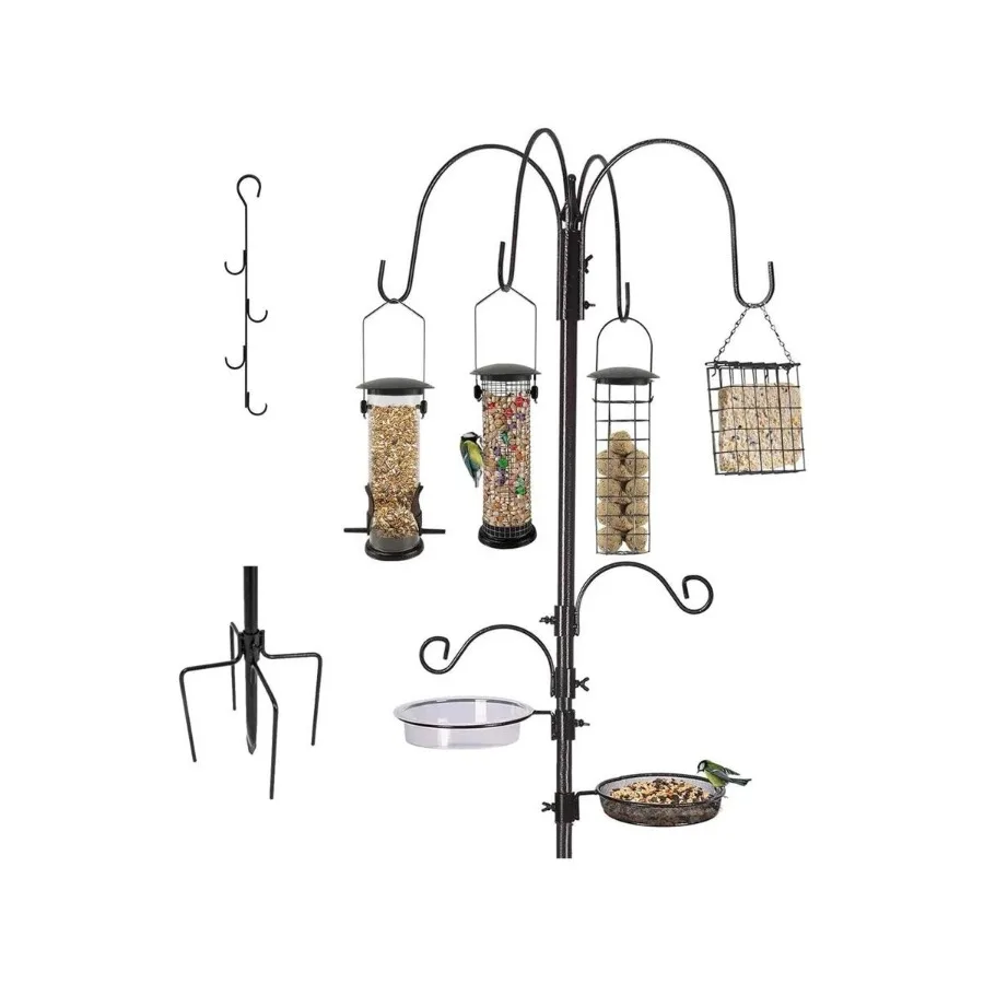 

Bird Feeding Kit Bird Feeder Pole Wild Bird Feeder Hanging Kit Planter Hanger Multi Feeder Hanging with Metal Suet Feeder Bird
