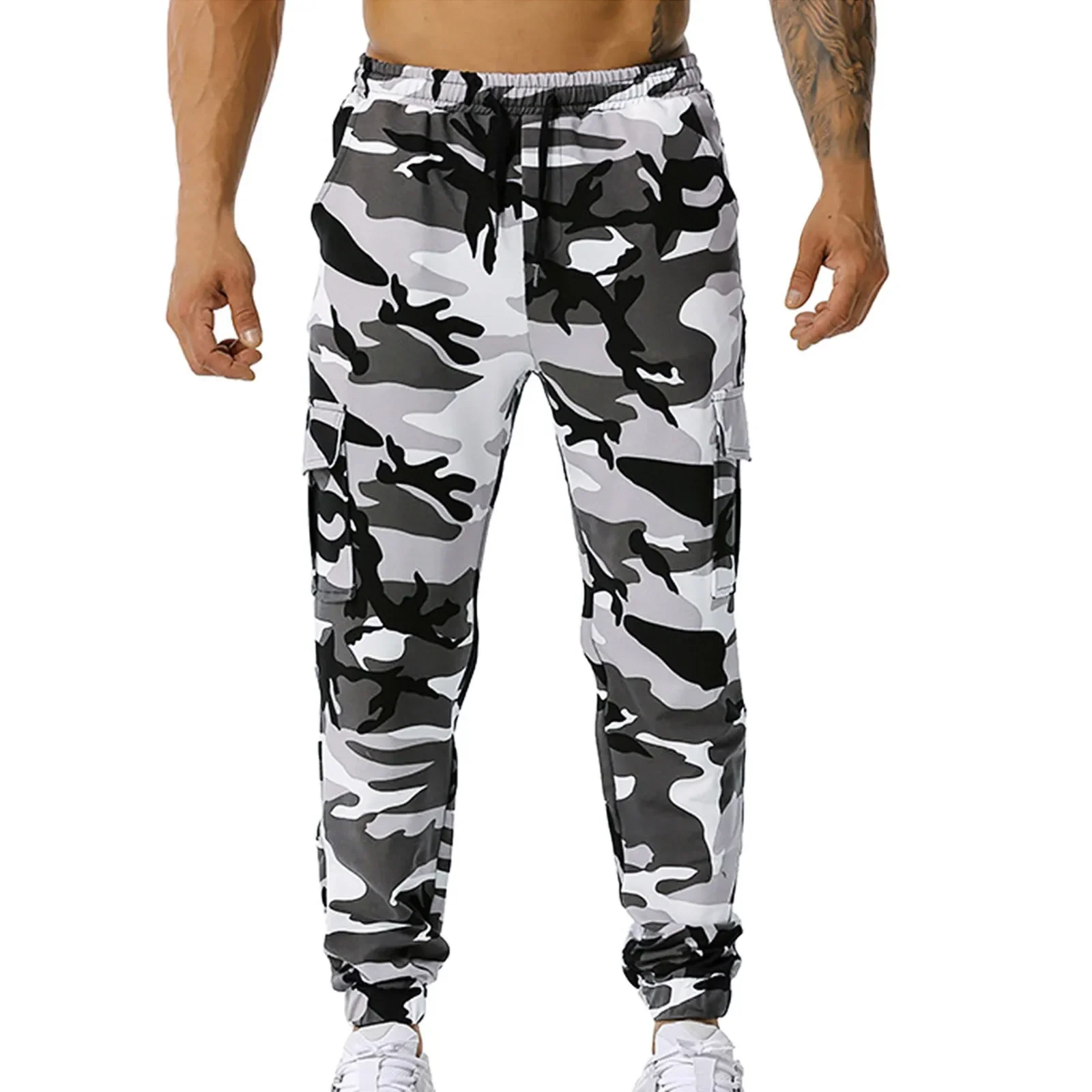 Men'S Sweatpants Pants Soft Comfy Loose Wide Leg Trousers Sports Running Jogger Breathable Polyester Korean Fashion Pants