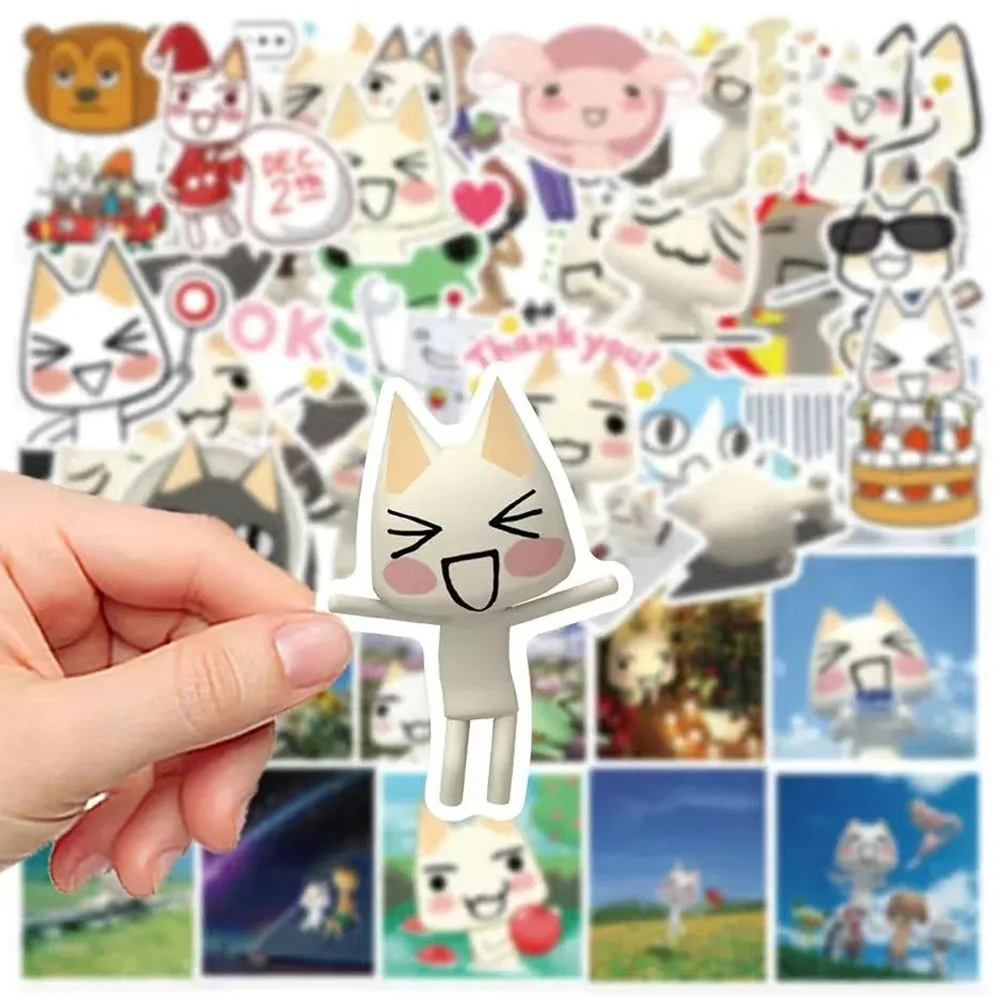 10/30/50pcs Cartoon Toro Inoue Cat Stickers Aesthetic Kawaii Cartoon Decal Waterproof DIY laptop Car Stationery Kids Sticker Toy