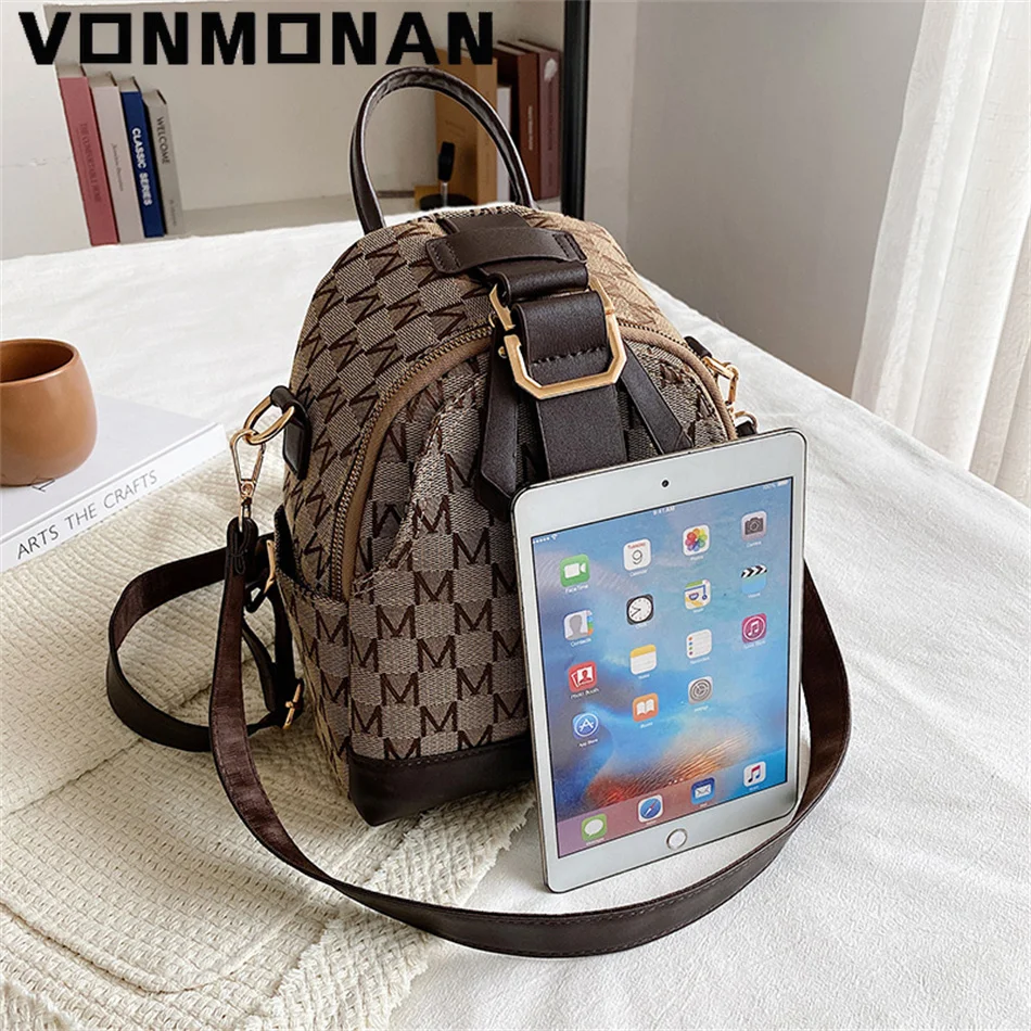 Classic Knitting Letter Women Small Backpack Designer Luxury School Bag for Teenager Girls PU Leather Rucksack Shoulder Sac New