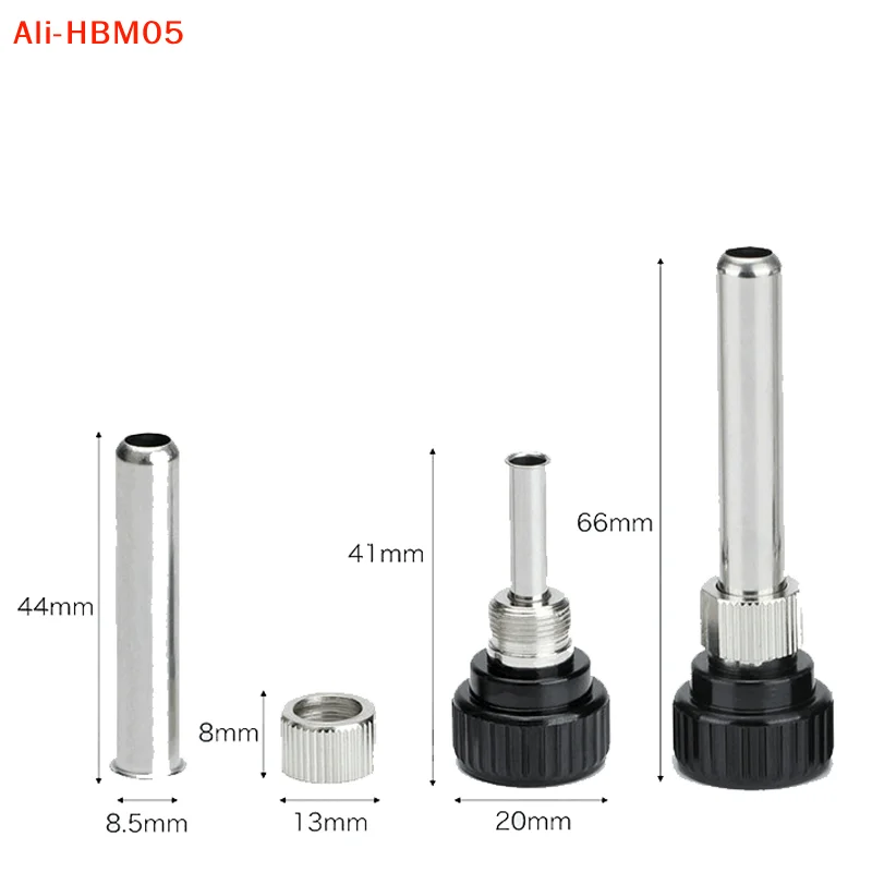 (HB05)For ESD 852D 936 937D 898D 907 HAKKO Iron Tip Cannula Casing And 5 X Solder Iron Tip Soldering Station Iron Handle Adapter