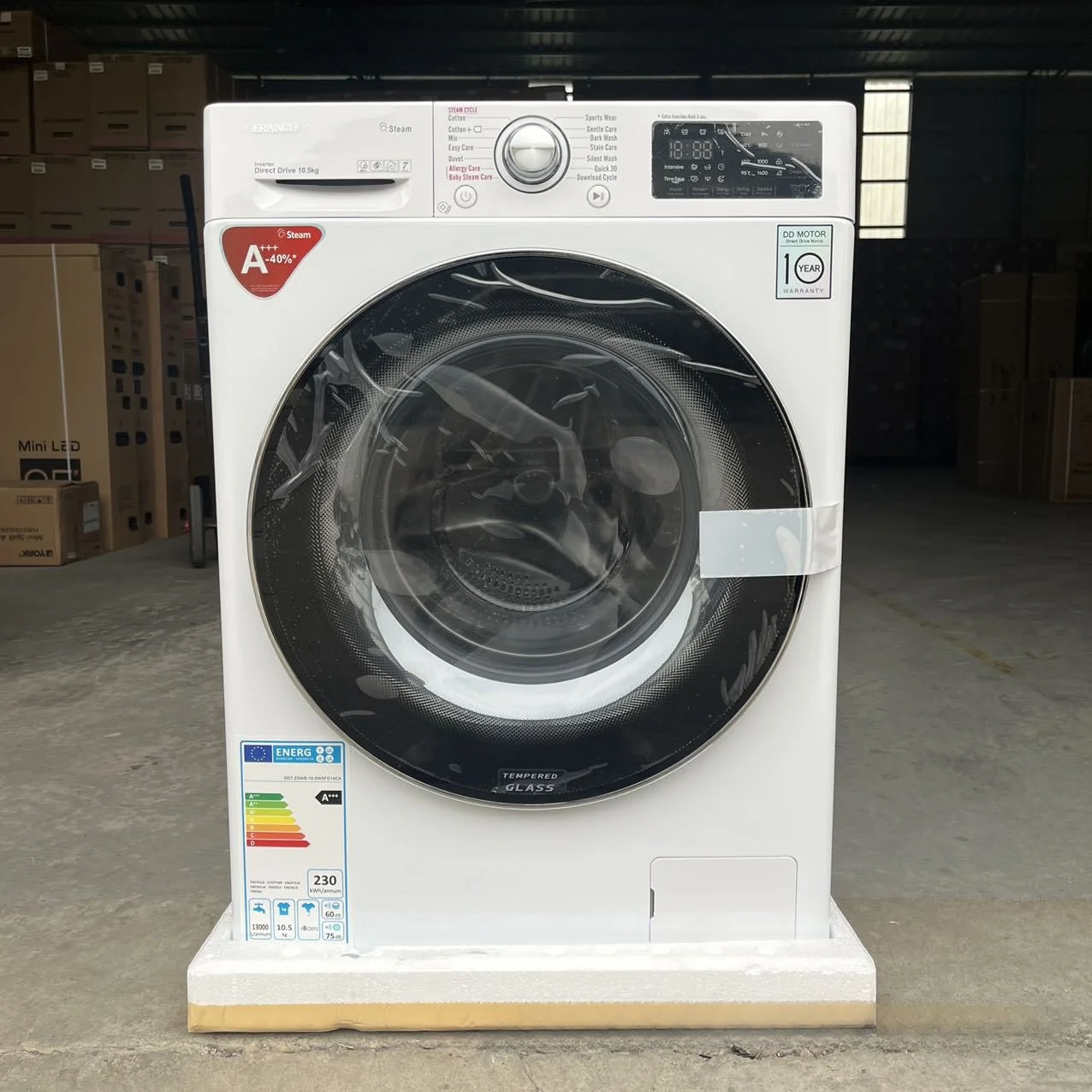 10.5kg Fully Automatic Electric Drying Washing Machine Single Tube Front-loaded Household Large Capacity Washing Machine