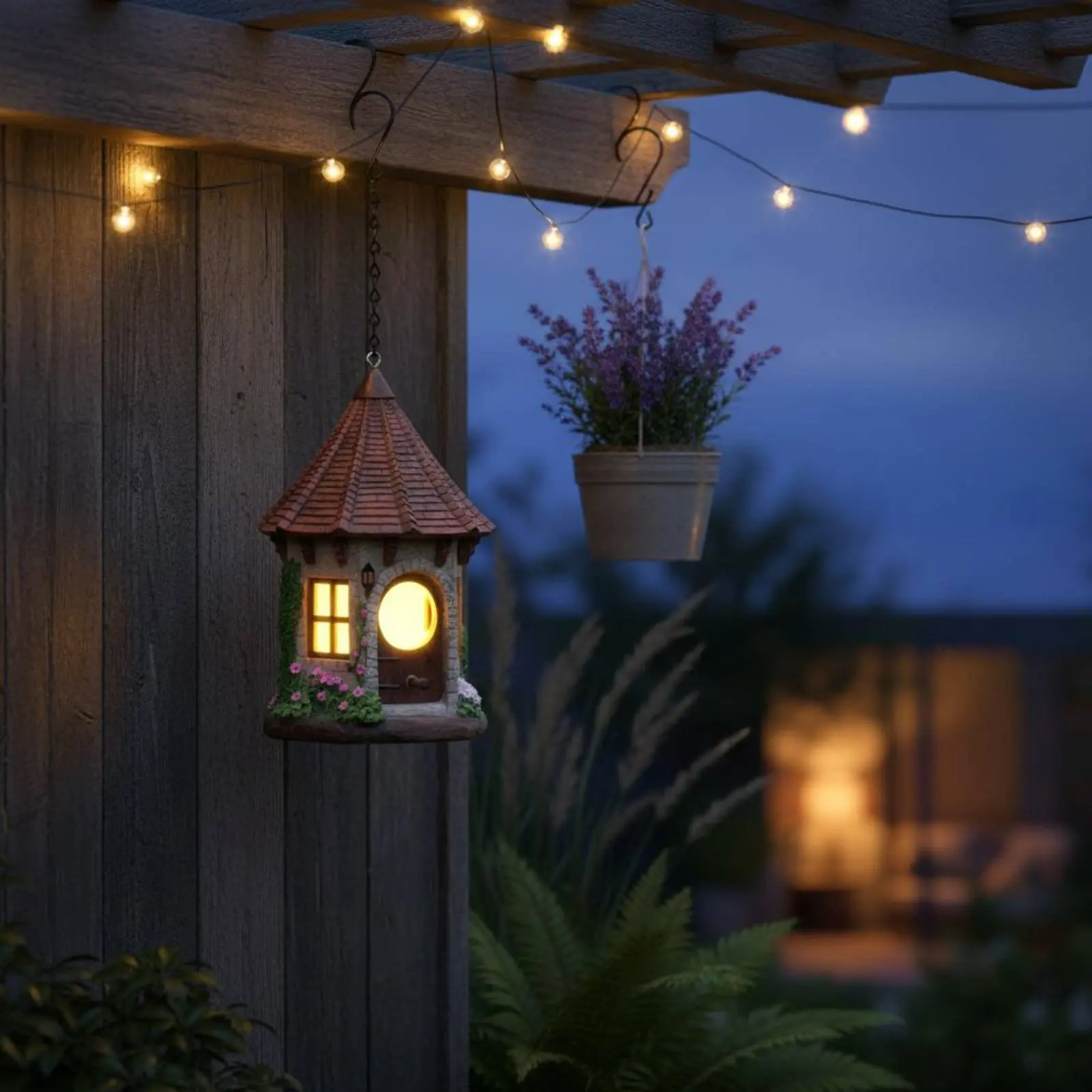 Stone Structure Birdhouse Long-Lasting Resin Birdhouse Outdoor Ornament Garden Accent Nest Box Waterproof for Patio - view 3