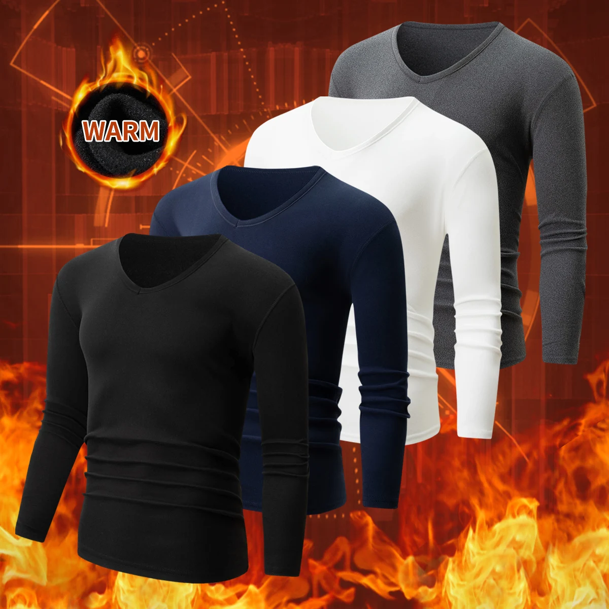 3-Piece Spring And Autumn Men's V-Neck Top Classic Color Matching Fashionable Comfortable Casual Daily Sweat Absorbing