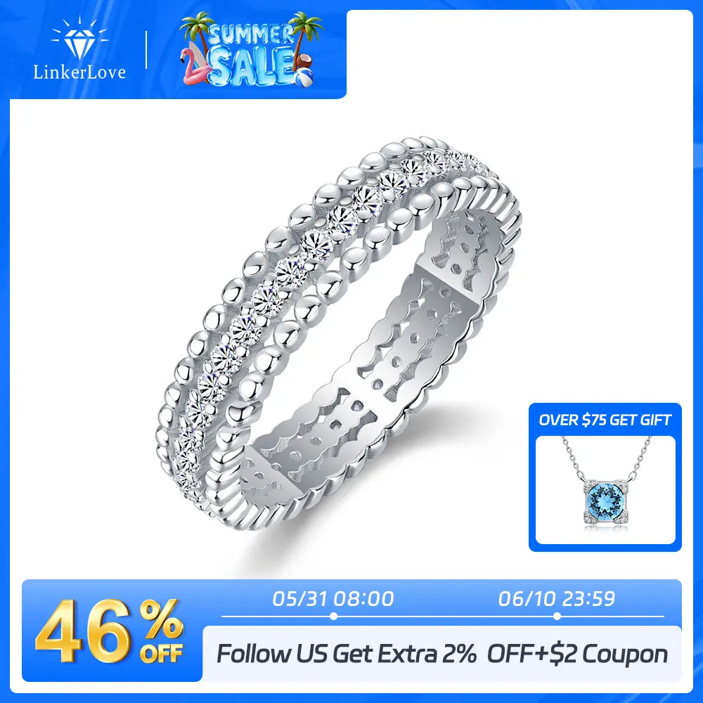 

Full Moissanite Ring Dating Couple Promise Rings 925 Sterling Silver D Color VVS1 Diamond Wedding Bands for Women Fine Jewelry