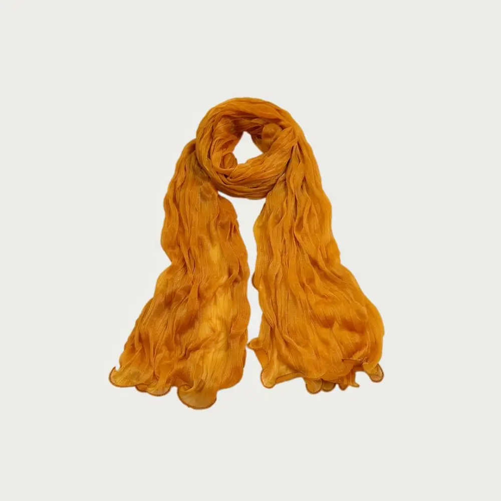 Breathable Lightweight Shiny Bubble Crepe Scarf Women Summer Long Shawl Fashion Commuter Hijab Elegant Neck Wrap Scarf