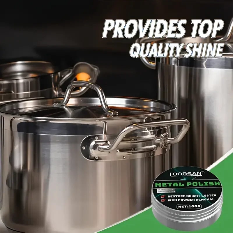 

100 г Многоцелевой полировщик металла, усиленный и восстанавливающий блеск металлов и хром, подходит для кухни, ванной комнаты, автомобильного использования