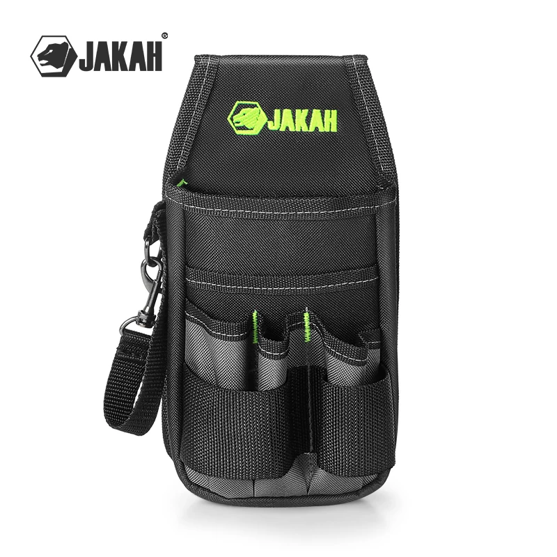 Ballistic Nylon Mini Tool Pouch Multi-Pocket Organizer for Electricians, Professional Tool Box for Efficient Organization, Black