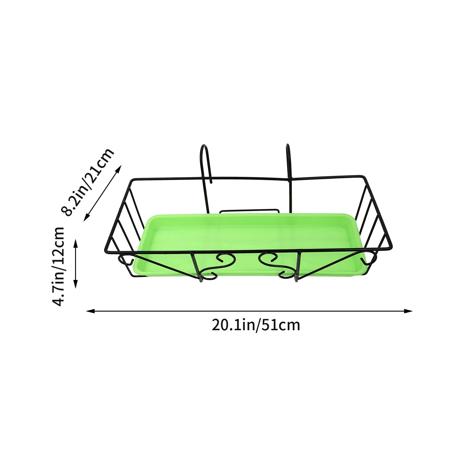 1Set Balcony Hanging Flowerpot Railing Flower Rack Iron Plastic Flowerpot Stand Indoor Outdoor Storage Shelf Handrail Plant view 4