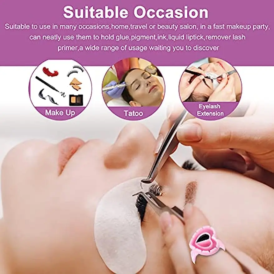 500 個卸売使い捨てまつげ接着剤ファンカップリングホルダーコンテナタトゥー顔料まつげエクステンションツールまつげ用品