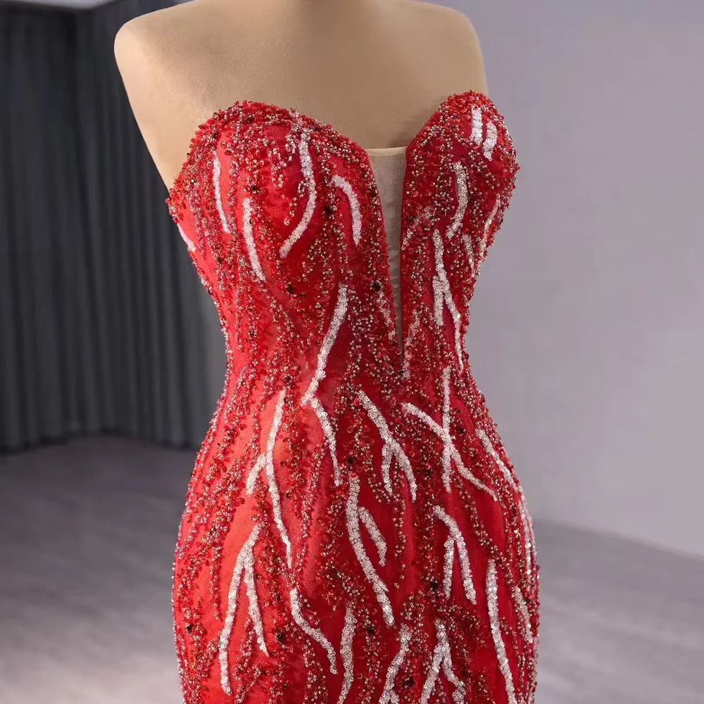 Vestido de noche rojo elegante con forma de corazón, sin mangas, con cordones en la espalda, lentejuelas, personalizable, para ocasiones especiales, 2026