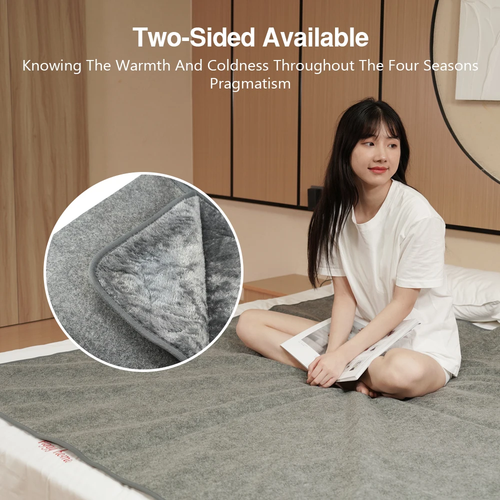 

USB Electric Heating Blanket Overheat Protection Plush Winter Warm-up Adjustable Temperature Timing 5 Speed Heating Pad for Home