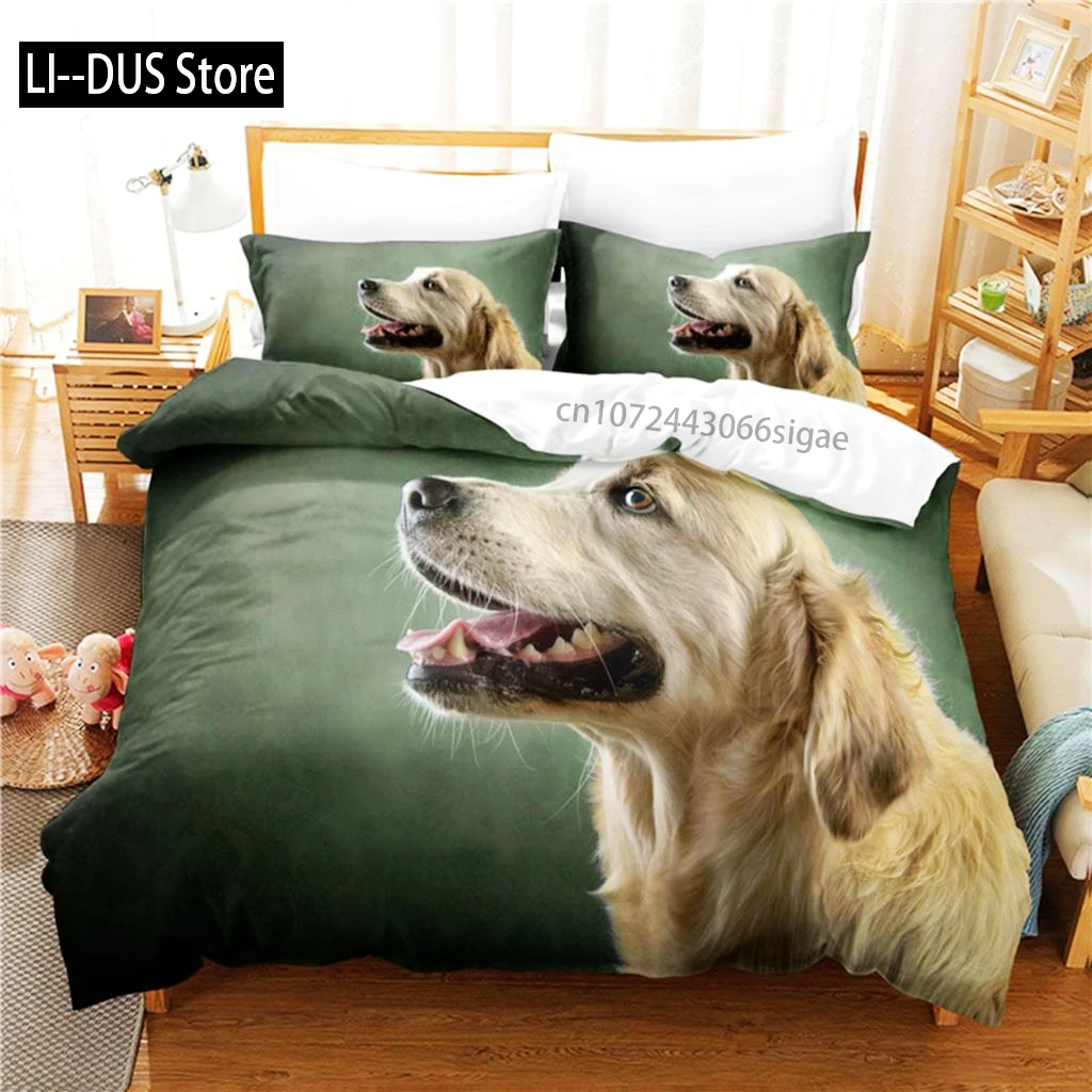 لطيف جرو طقم سرير حاف مجموعة غطاء الفراش 3D الطباعة الرقمية الملكة حجم طقم سرير تصميم الأزياء #2