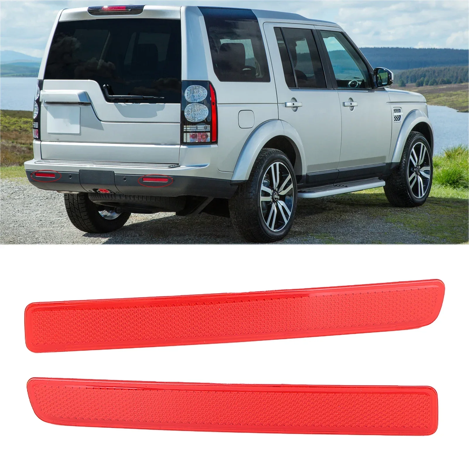 1 Pair of Left and Right Rear Bumper Reflector Red Replacement For LAND ROVER DISCOVERY 3 4 XFF500020 XFF500030