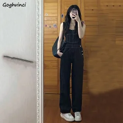 Jumpsuits Women College Street Wear New Arrival Popular Fashion Korean Style Ins Spring All-match Pocket Denim Solid Hot Sale