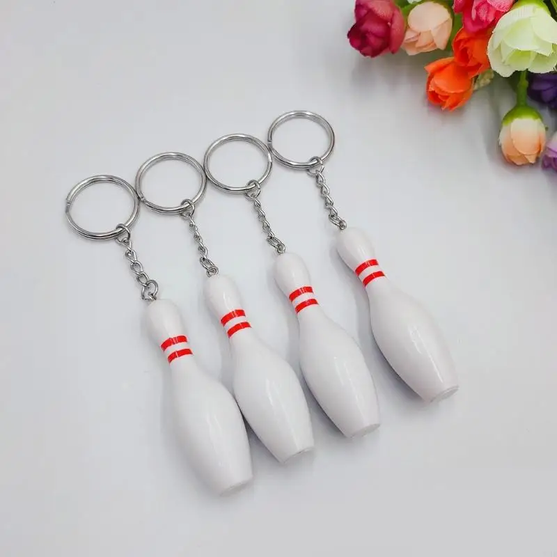 J0MB Bowling Pin Chủ phím cho Bag Backpack Keyring Charm Bowling Mặt dây chuyền Keychain