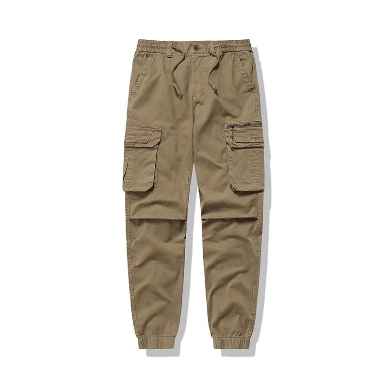 

2025 New Casual Pants Men's Solid Color Multi Pocket American Retro Washed Work Pants European and American Style Fashion Pants