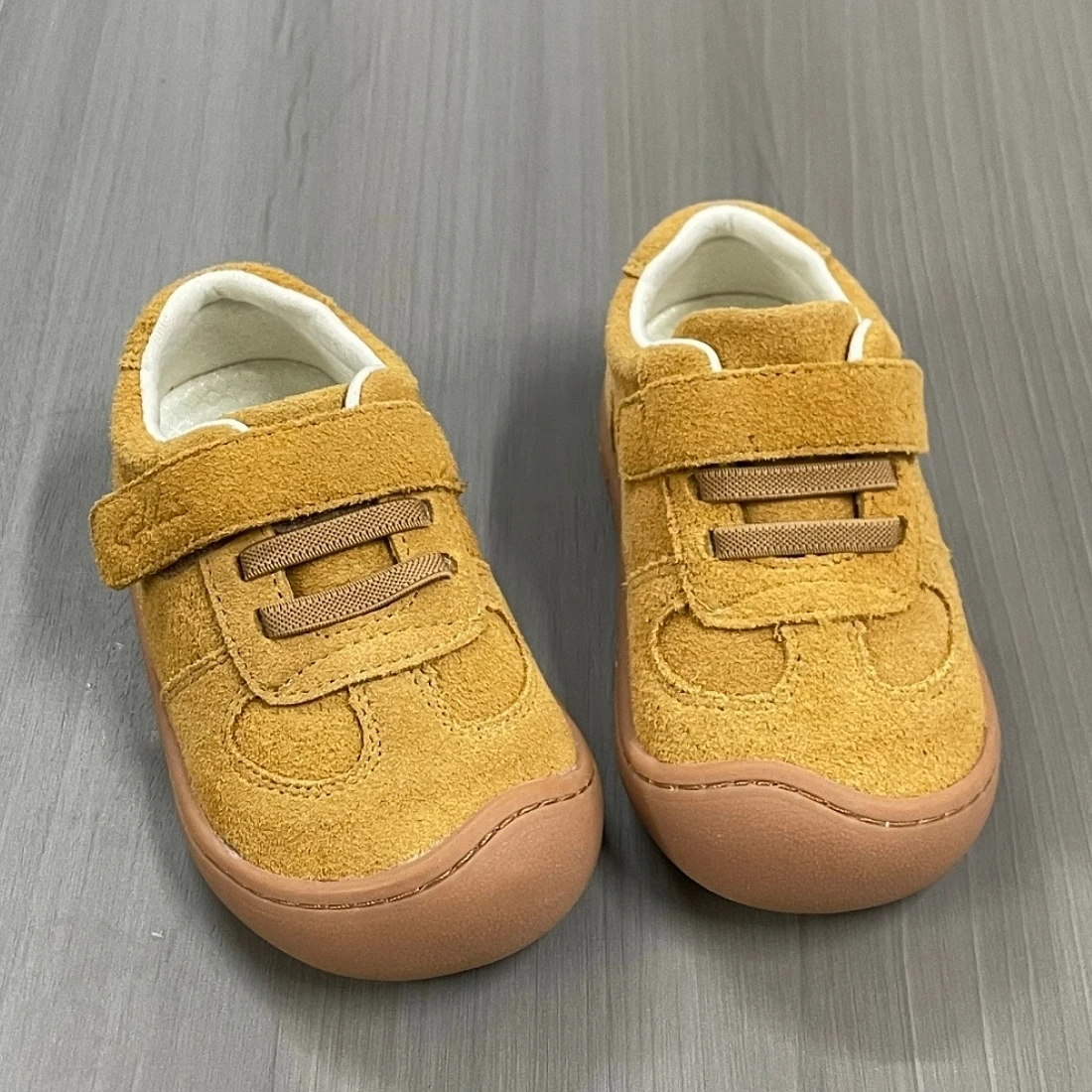 

Jinyu New Arrival Unique Personality Boys Shoes Leather Inner Lining Fashion Baby Walking Shoes Seam Edge line Camel