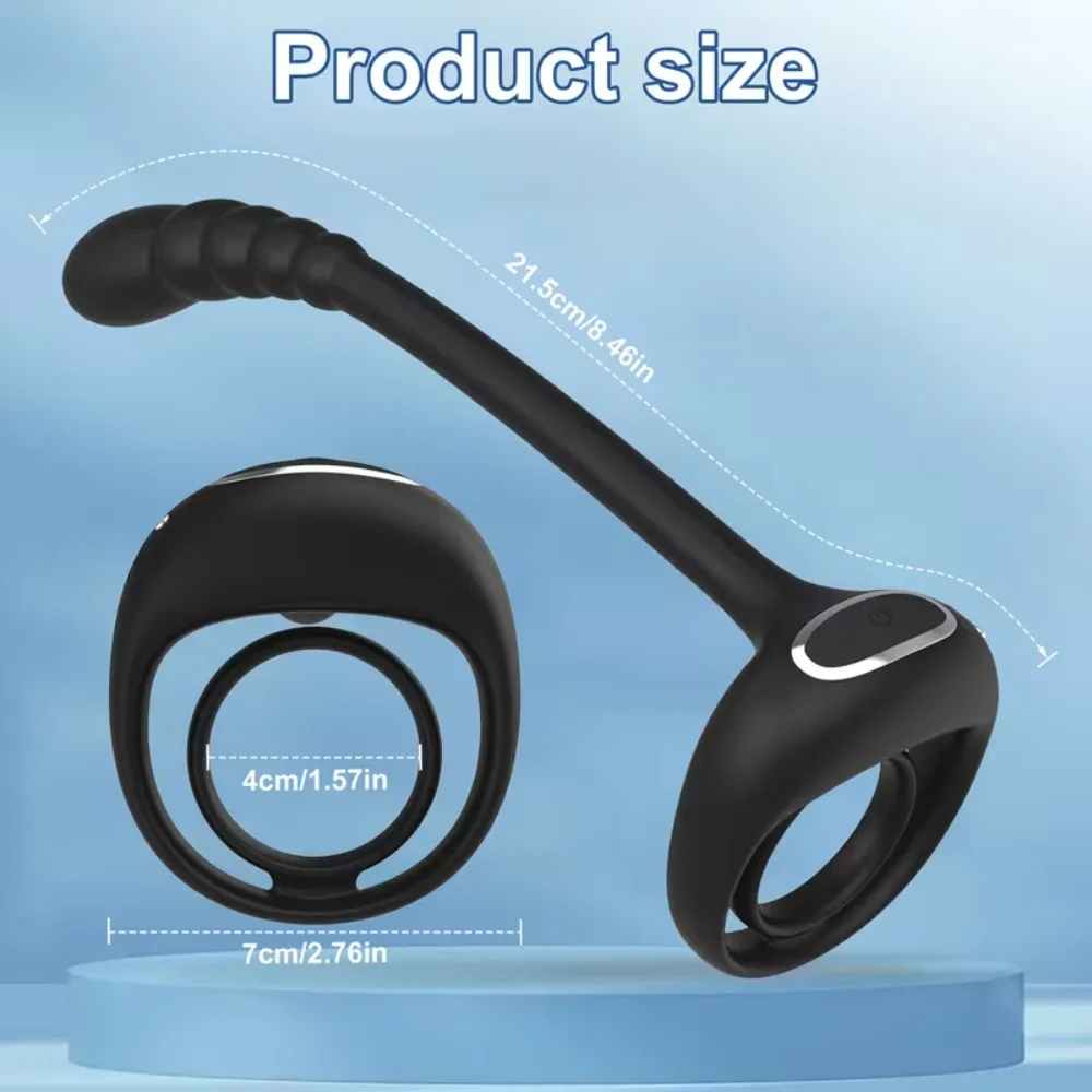 APP Remote Control Cockring Ring Vibrator for Men Testicle Massage Prostate Stimulate Anal Butt Plug Masturbator Adult Sex Toy view 6
