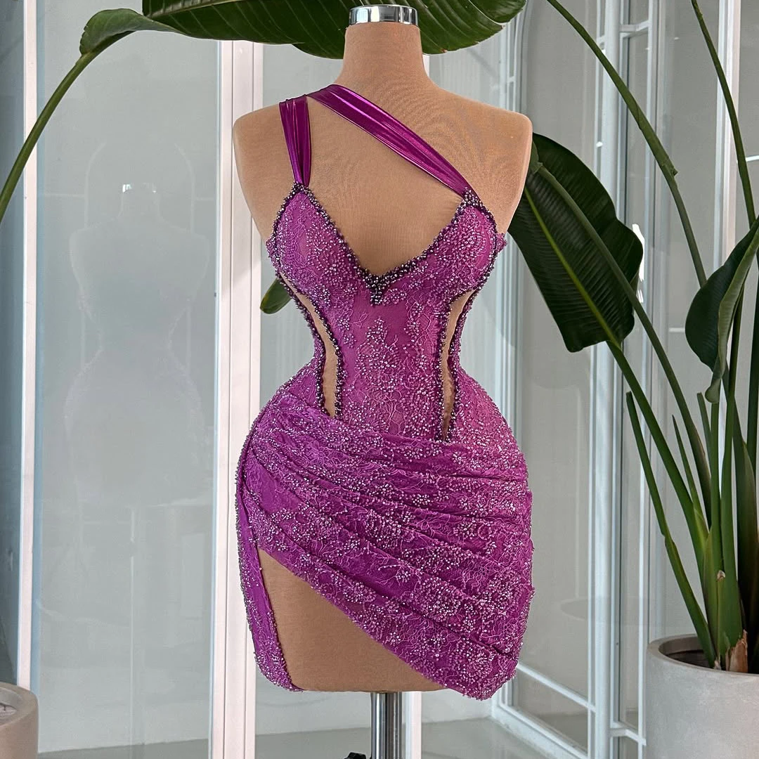 Sexy Mini Skirt Cocktail Dresses Dubai Beaded Short Party Prom Gowns For Women Tea Length Dress Customized