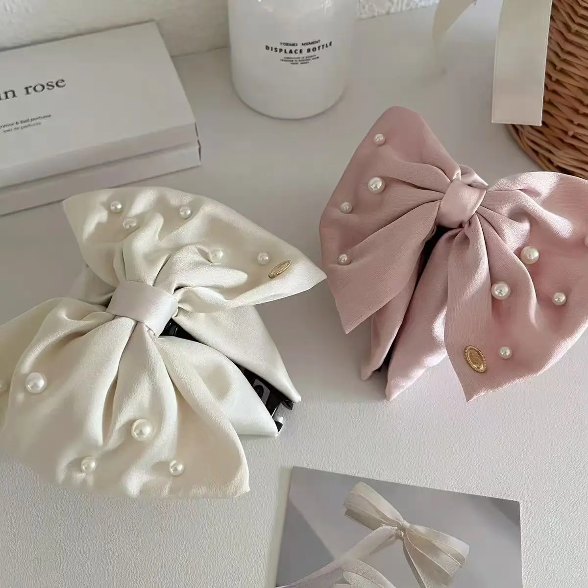 أنيقة مزاجه النسيج كبير القوس مشبك شعر للمرأة الكورية نمط مثلث القرش كليب فتاة الموضة عالية ذيل حصان الشعر المشبك