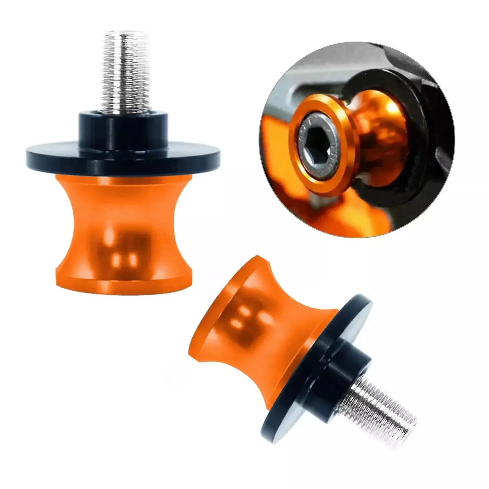 2pcs for KTM Duke 125 200 390 990 Orange M10 Swingarm Sliders Spools Paddock Stand Bobbins Swing Arm Motorcycle Accessories