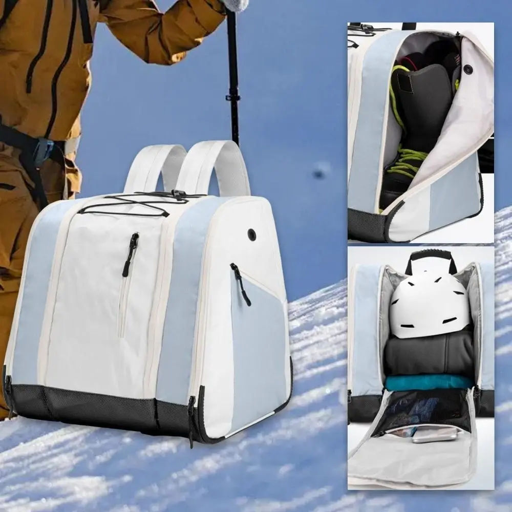 Large Capacity Ski Boot Bag Waterproof Bottom Compartments Snowboard Boot Backpack Air Travel Snowboard Bag