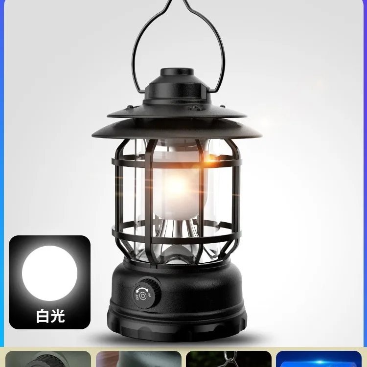 

Camping Lights Super Bright, Long Range Charging Camping Tent Emergency Outdoor Atmosphere Retro Horse Lantern Hanging Lantern