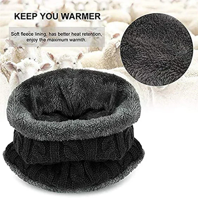 Winter Set - Hat, Scarf & Touchscreen Gloves (3PC) Thickened Wool for Men/Women Outdoor Riding (Warm)