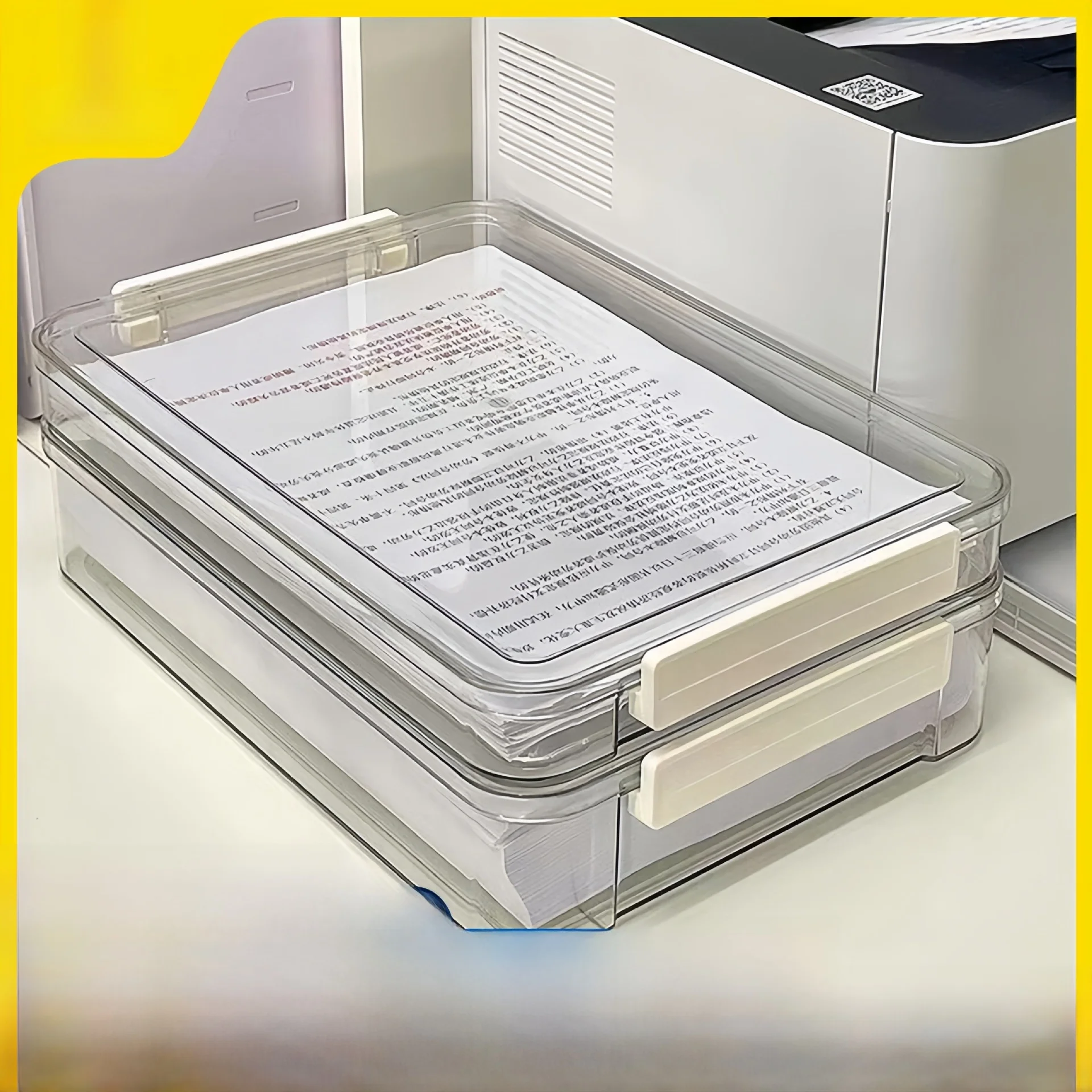 large-a4-plastic-transparent-multi-layer-dust-proof-office-document-storage-box-home-use-certificate-organizer-box