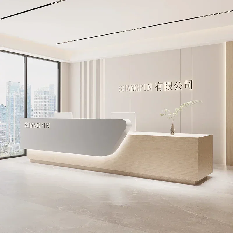 مكتب الاستقبال المتقدم الأثاث الحديث عداد أمامي صغير عرض البيع بالتجزئة الملابس صالون Pulpito Escritorio الشركات المكتبية