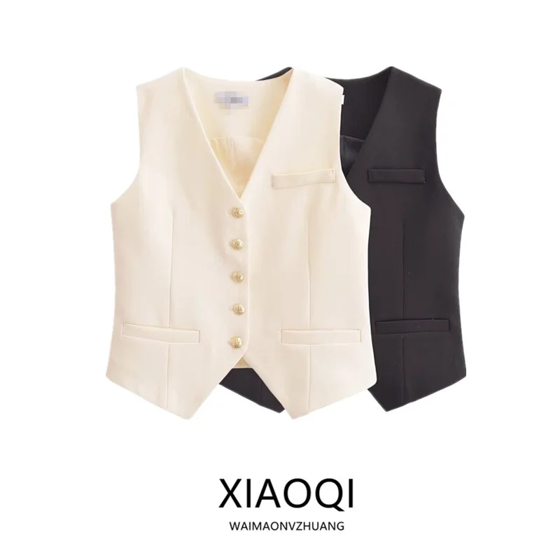 

Faionable Svel V-Ne Vest Outerwear 2025 Spring Summer New Arrival Women's Clothing Slimming Versatile Commute