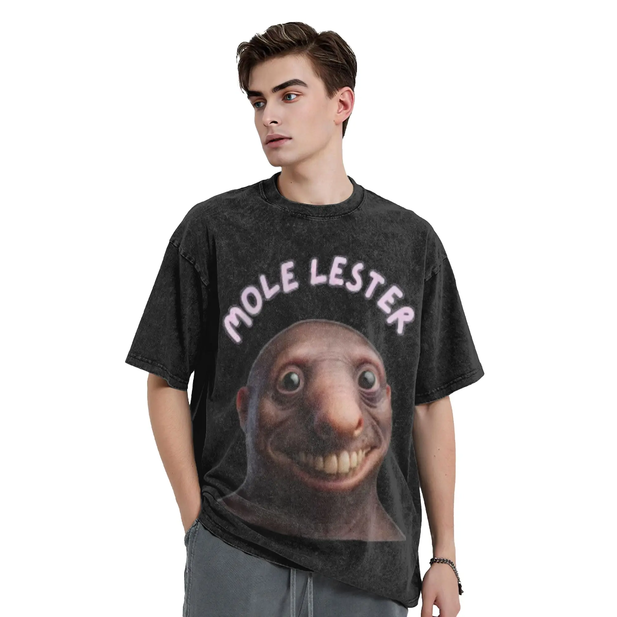 

Fashion Mole Lester Vintage Washed T-Shirt Men's Cotton Short Sleeve O-neck Summer Tops Shirts