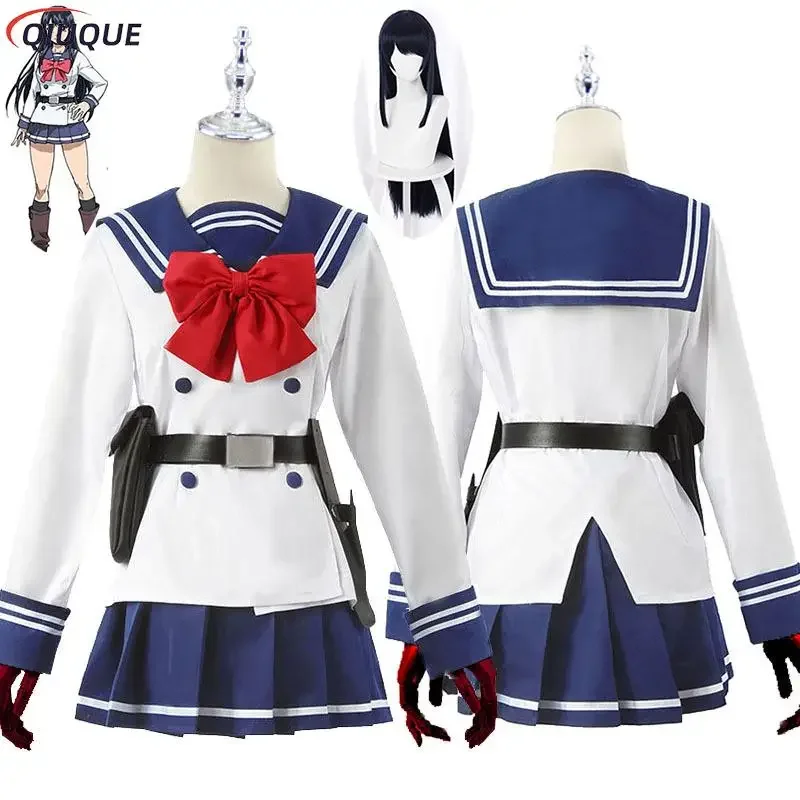 Anime high rise invasion cosplay costume wigs Tenkuu shinpan Yuri Honjo wig Women sailor suit JK school uniform