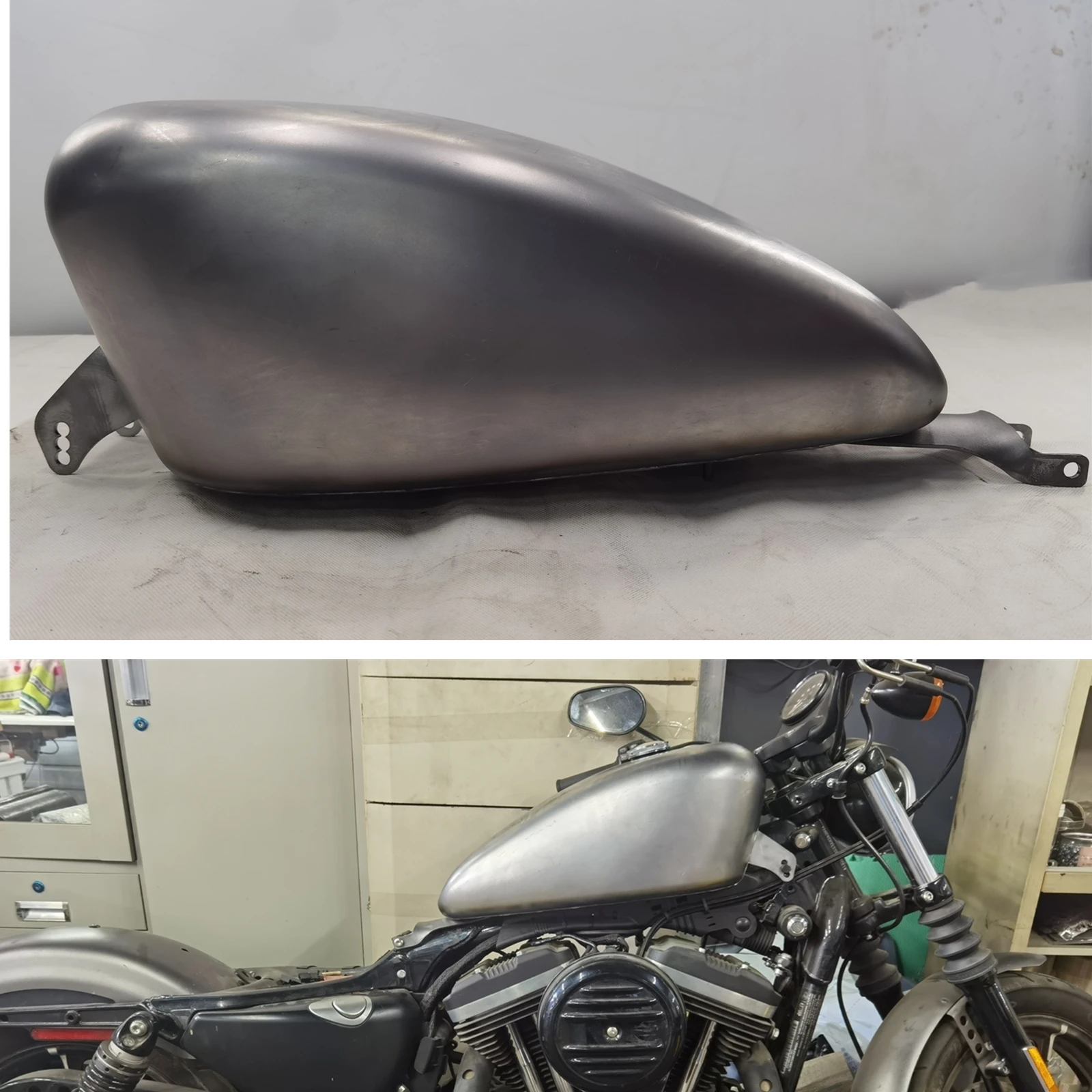 13.5L Motorcycle Big Gas Petrol Fuel Tank w/Gas Cap Switch For Harley Sportster 2006-2022 XL1200 883N X48 Large Capacity