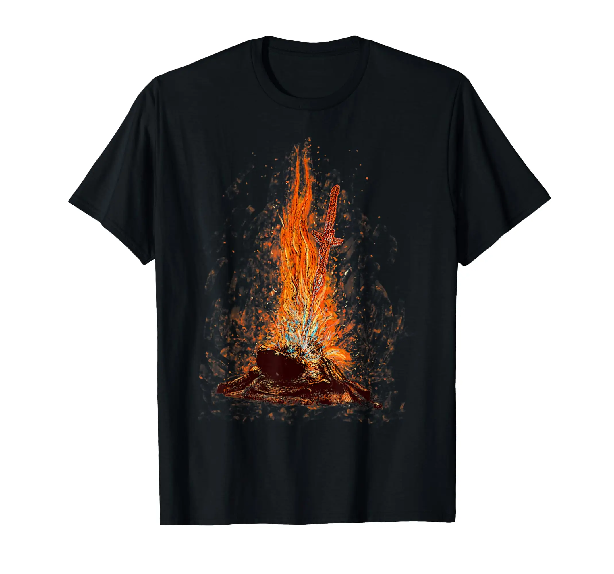 

Retro Basic Bonfire Of Souls Funny Flame Sword T-Shirt