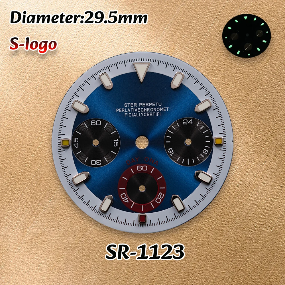 NUOVO orologio meccanico da uomo VK63 – Quadrante S da 29,5 mm, quadrante Panda, Luminescenza verde 3C e accessori per la modifica dell'orologio