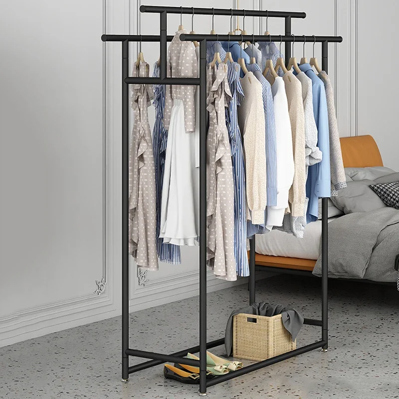 Industrial Clothing Rack Hall Hallway Wall Hanger Gold Shelf Shoe Furniture Extension Pants Large Couple Wardrobe Standing Coat