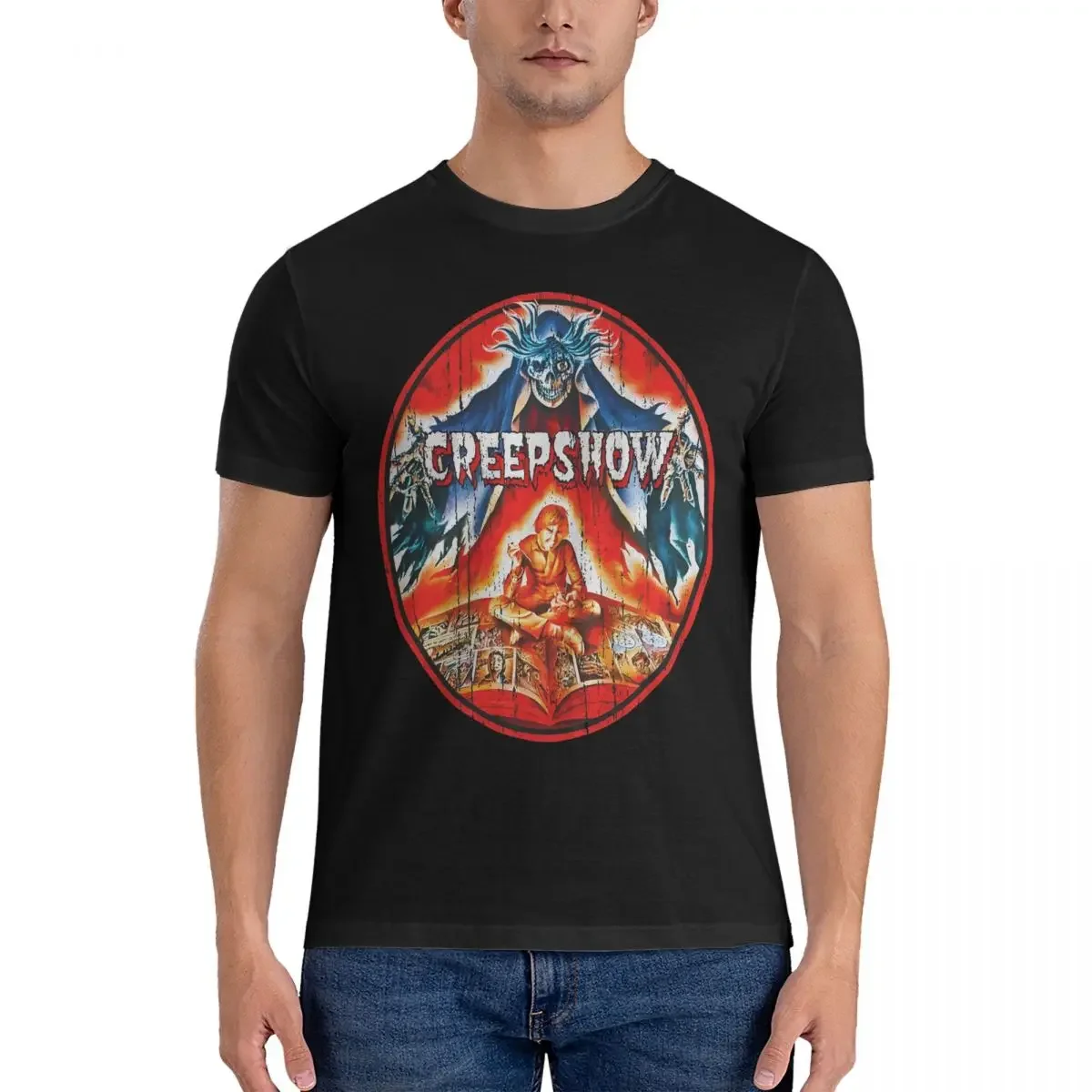 Men Creepshow Horror Retro T Shirts Creepshow Cotton Clothing Creative Short Sleeve O Neck Tees Printed T-Shirts