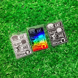1PC Eat Sleep Bike Repeat Bicycle Frame Stickers Waterproof MTB Bike Handlebars Top Tube Vinyl Decals Motorcycle Accessories