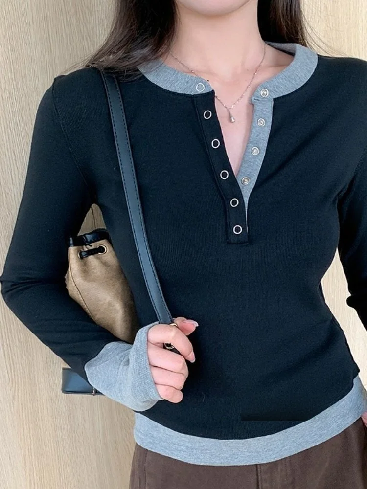 Spicy Girl Pure Desire Long Sve T-irt Base irt Women's Early Winter New Design Sensation Small ence Top