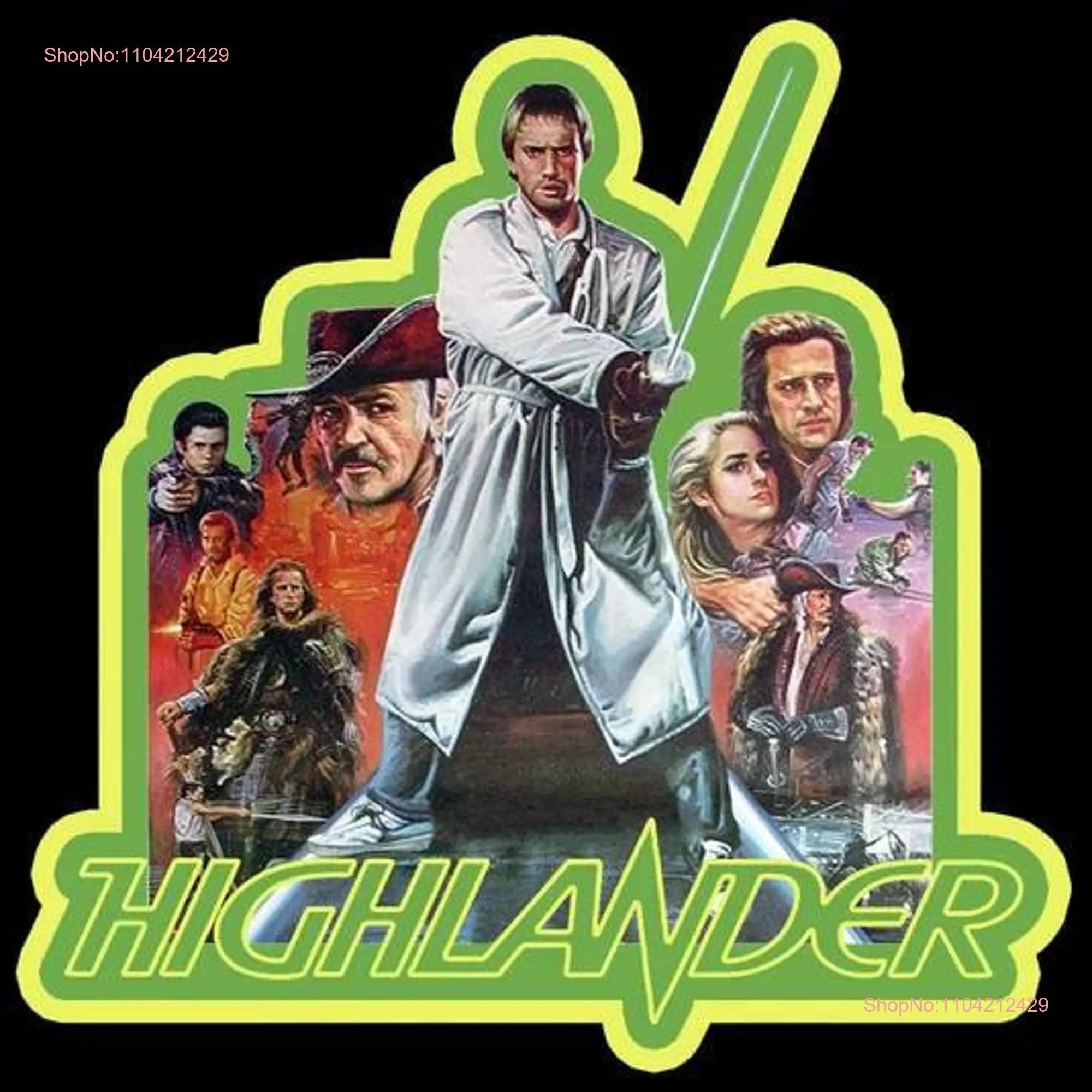 Highlander '80s movie retro style t shirt small to 3XL long or short sleeves